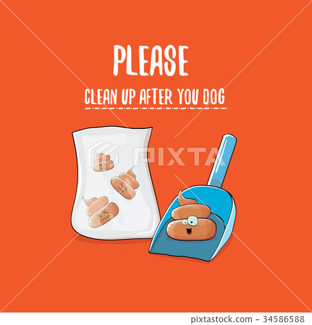 Clean up after your dog vector illustration with a 34586588
