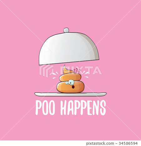 vector funny cartoon cool cute brown smiling poo 34586594