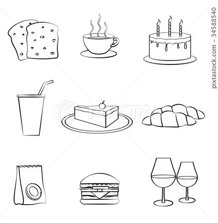 Food pattern vectors Food pattern vectors 34588540