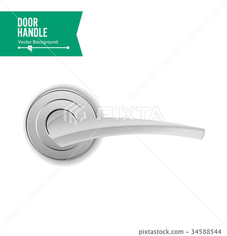 Door Handle Vector. Realistic Classic Element Door Handle Vector. Realistic Classic Element 34588544