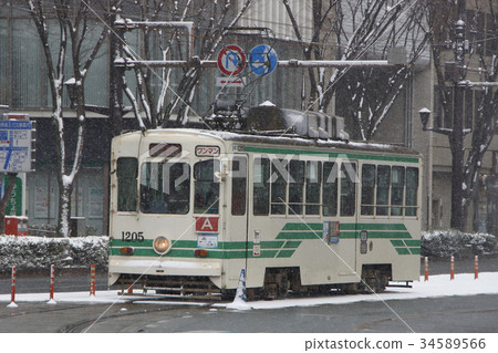 熊本市電車1200仍然是雪 34589566