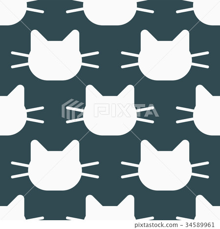 Cats heads vector illustration cute animal funny Cats heads vector illustration cute animal funny 34589961