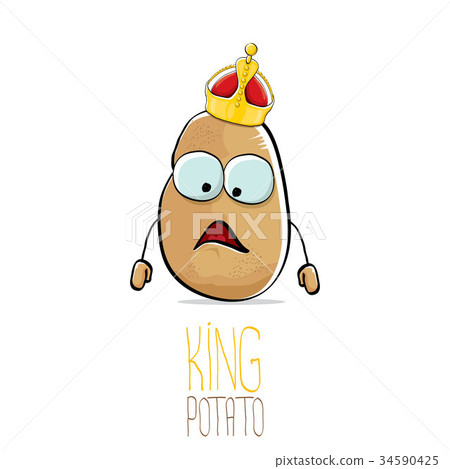 vector funny cartoon cool cute brown smiling king 34590425