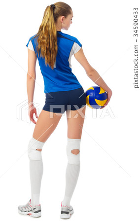 Woman voleyball player isolated Woman voleyball player isolated 34590433