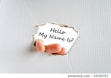 Hello my name is text concept Hello my name is text concept 34590701