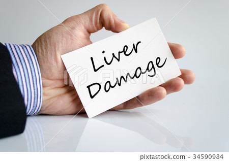 Liver damage text concept 34590984