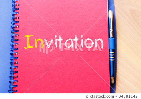 Invitation write on notebook 34591142