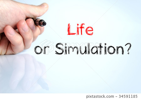 Life or simulation text concept Life or simulation text concept 34591185