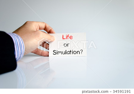 Life or simulation text concept Life or simulation text concept 34591191
