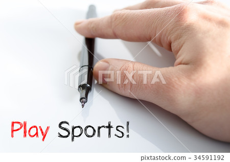 Play sports text concept Play sports text concept 34591192