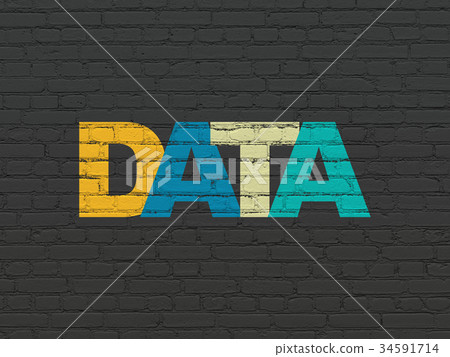 Information concept: Data on wall background 34591714