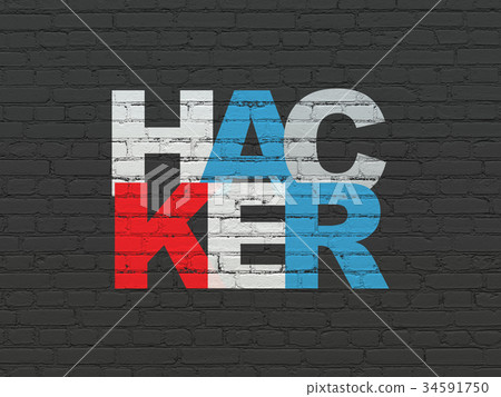 Security concept: Hacker on wall background 34591750