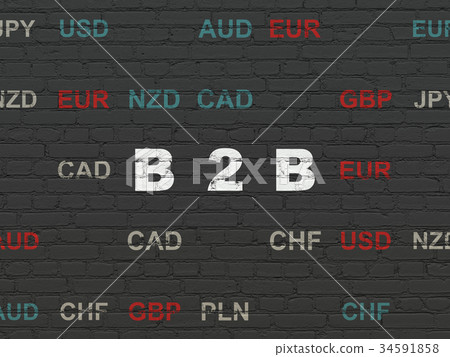 Finance concept: B2b on wall background 34591858