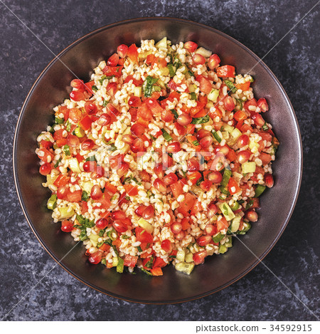 Tabbouleh salad, traditional middle eastern dish. 34592915