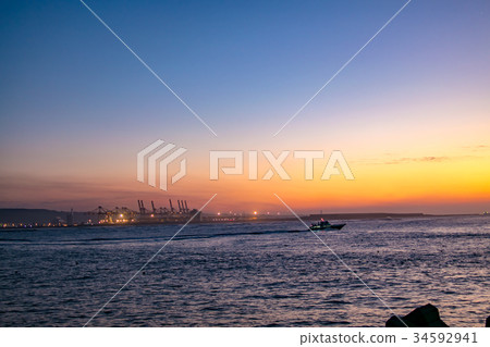 台灣，淡水，漁人碼頭，日落，日落，風景 34592941