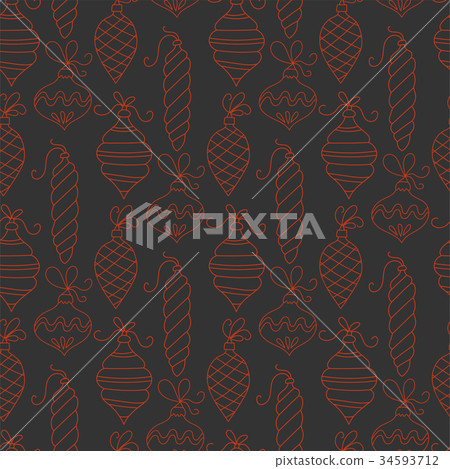 Seamless vector pattern with Christmas balls. - Stock Illustration ...