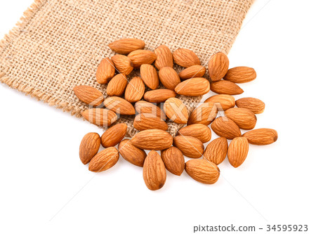Almonds isolated on white background Almonds isolated on white background 34595923