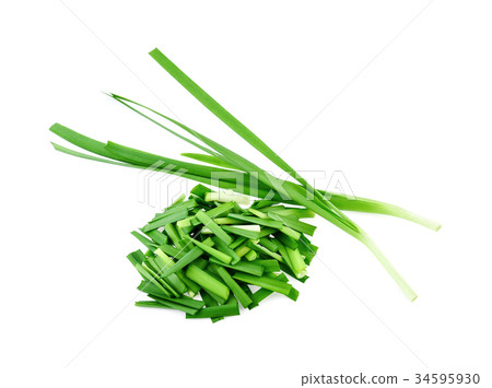 Garlic chives isolated on white background 34595930