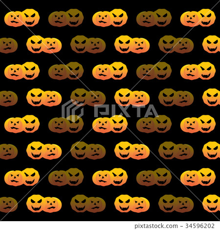 Halloween pumpkin pattern background - Stock Illustration [34596202 ...