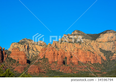 Towering sandstone landscape in Sedona Arizona Towering sandstone landscape in Sedona Arizona 34596794