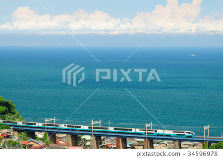 Natsumo和Sagami Bay和Tokaido Line Limited Express Super View Odoriko 34596978