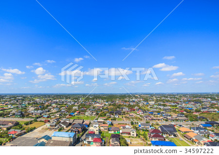 Aerial photographs near Mukudo Beach Beach in Kujukuri-cho, Sanbu-gun 34597222