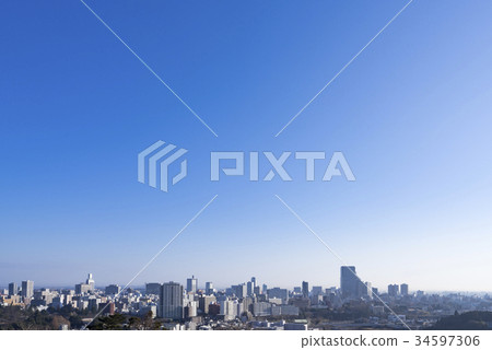 A sightseeing spot observation platform where you can see the central area of Sendai and the northern part of the Sendai plain from the main circle built on the top of Aoba 34597306