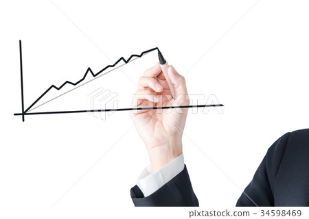business hand with writing a graph diagram business hand with writing a graph diagram 34598469