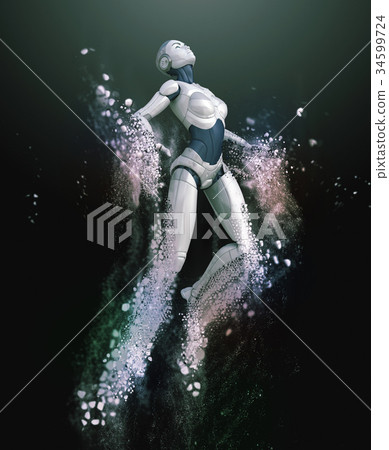 Robot-android shattered into dust 34599724