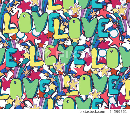 Cute brightly holiday seamless background.  34599861