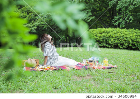 Picnic female leisure park lunch 34600984