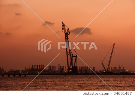 Sunset at the Dubai seaport, UAE Sunset at the Dubai seaport, UAE 34601497