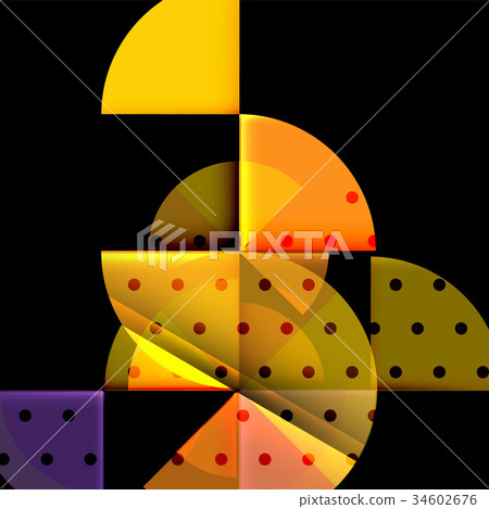 Circle elements on black background Circle elements on black background 34602676