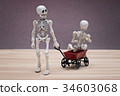 Skeletons playing toy wagon 34603068