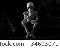Skeleton - thinker pose 34603071