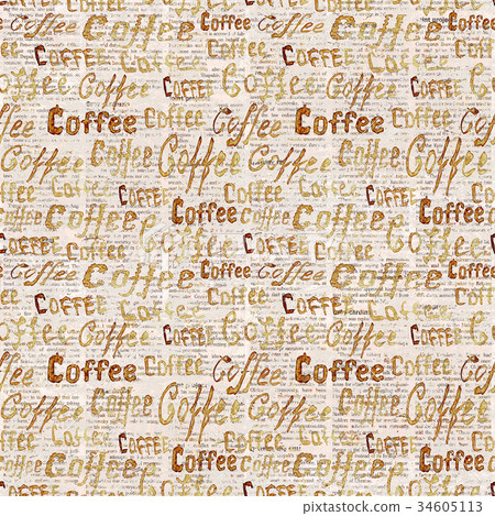 Coffee lettering seamless pattern Coffee lettering seamless pattern 34605113