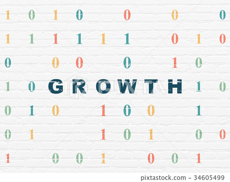 Finance concept: Growth on wall background 34605499