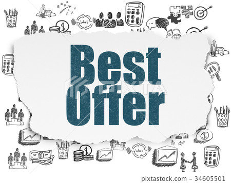 Business concept: Best Offer on Torn Paper 34605501