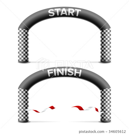 Finish, Start Line Arch Isolated Vector. Sport - Stock Illustration ...