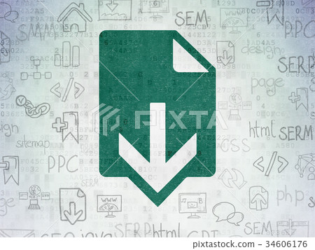 Web design concept: Download on Digital Data Paper Web design concept: Download on Digital Data Paper 34606176
