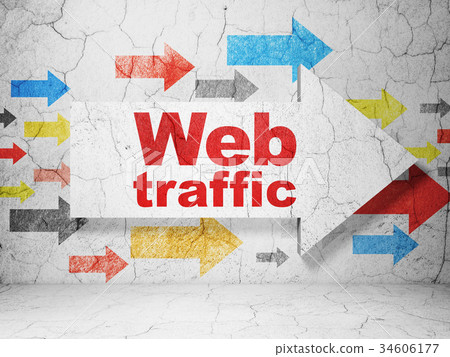 Web development concept: arrow with Web Traffic on 34606177