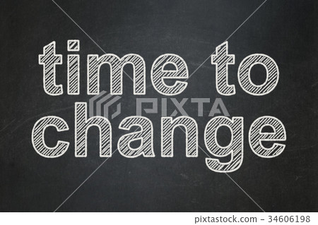 Timeline concept: Time to Change on chalkboard Timeline concept: Time to Change on chalkboard 34606198
