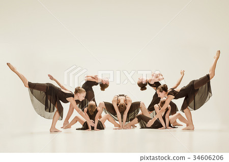 The group of modern ballet dancers The group of modern ballet dancers 34606206