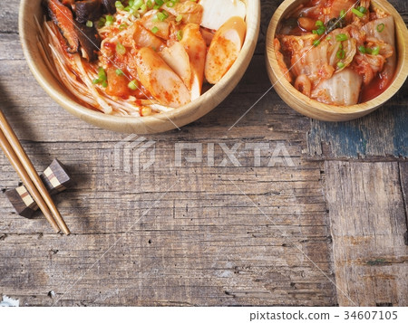 Army stew with noodle korean food 34607105