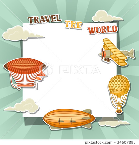 Travel background with retro air transport Travel background with retro air transport 34607893