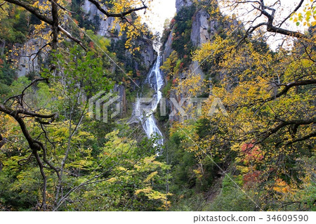 秋天Sounkyo峽谷，銀河瀑布 34609590