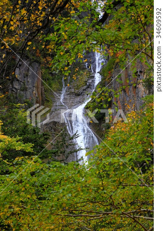 Autumn Sounkyo Gorge, galactic waterfall 34609592