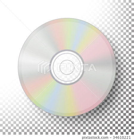 DVD Disc Vector. Realistic Compact CD Disc Mock Up 34610221