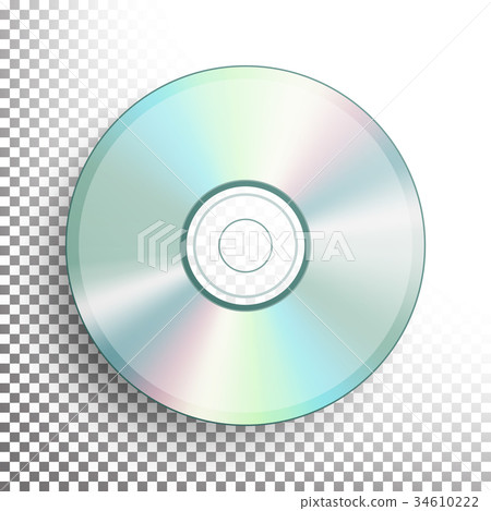 CD, DVD Disc Vector. Realistic Compact Disc 34610222