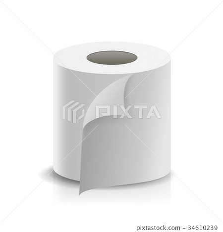 Realistic Paper Roll Vector. Template Blank White Realistic Paper Roll Vector. Template Blank White 34610239